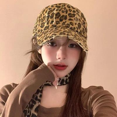 Punk Leopard Street Baseball Cap For Women Vintage Hip Hop Holes Snapback Duckbill Hats Kpop Girl Cotton Dad Trucker Hats Visors