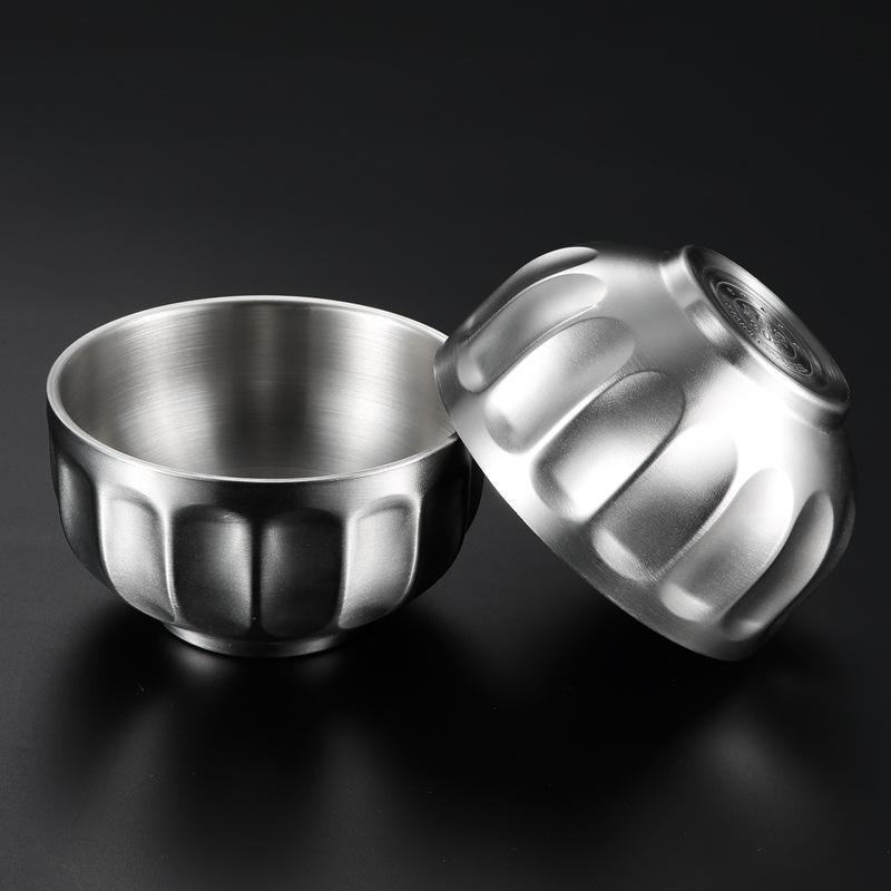 Kulatá miska s dvojitou stěnou z nerezové oceli Izolovaný rámen Ovocná polévka Misky na salát Kuchyňské nádobí Protiskluzové dno Nádoba na potraviny