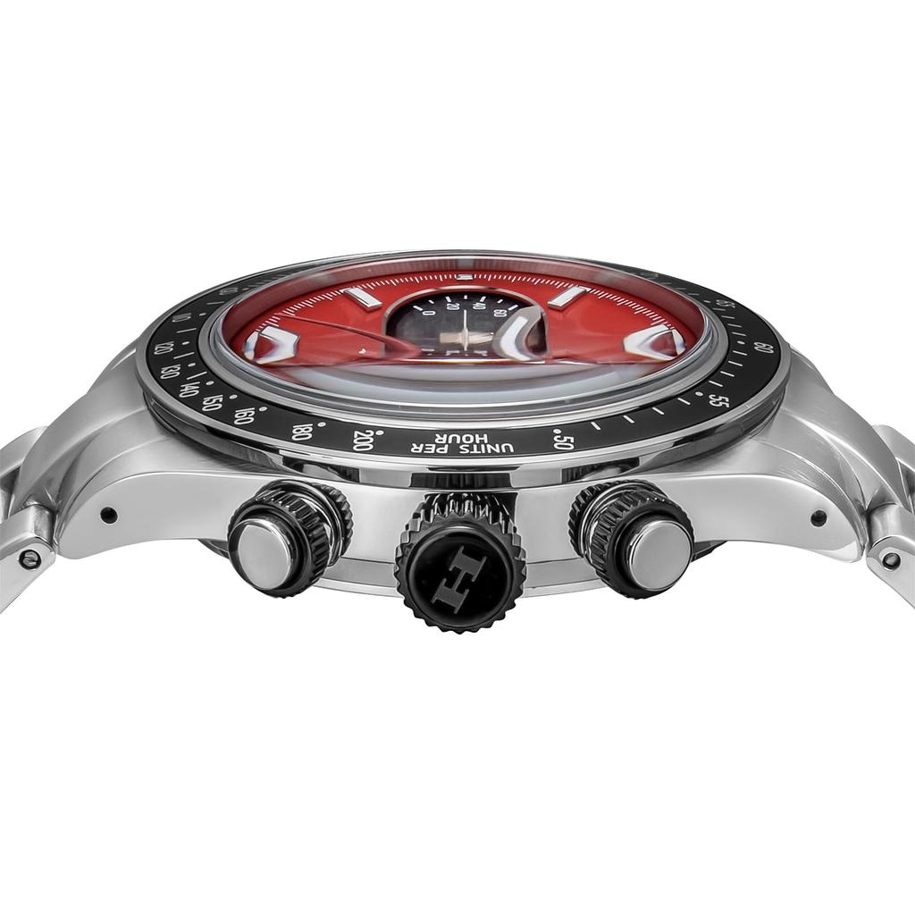 Bari Bari Densetsu Collaboration Watch Gun Koma HONDA CB750F Model Solar 10 ATM Water Mineral Red Dial BA40GUN [AngelClover] - - - Powered, Resistant,