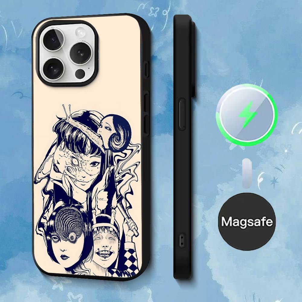 Phone Case For iPhone 17,16,15,14,13,12,11,Pro,Max,Plus,Mini,SE4,E Comics J-Junji Ito T-Tomie Magnetic Magsafe Wireless Charging