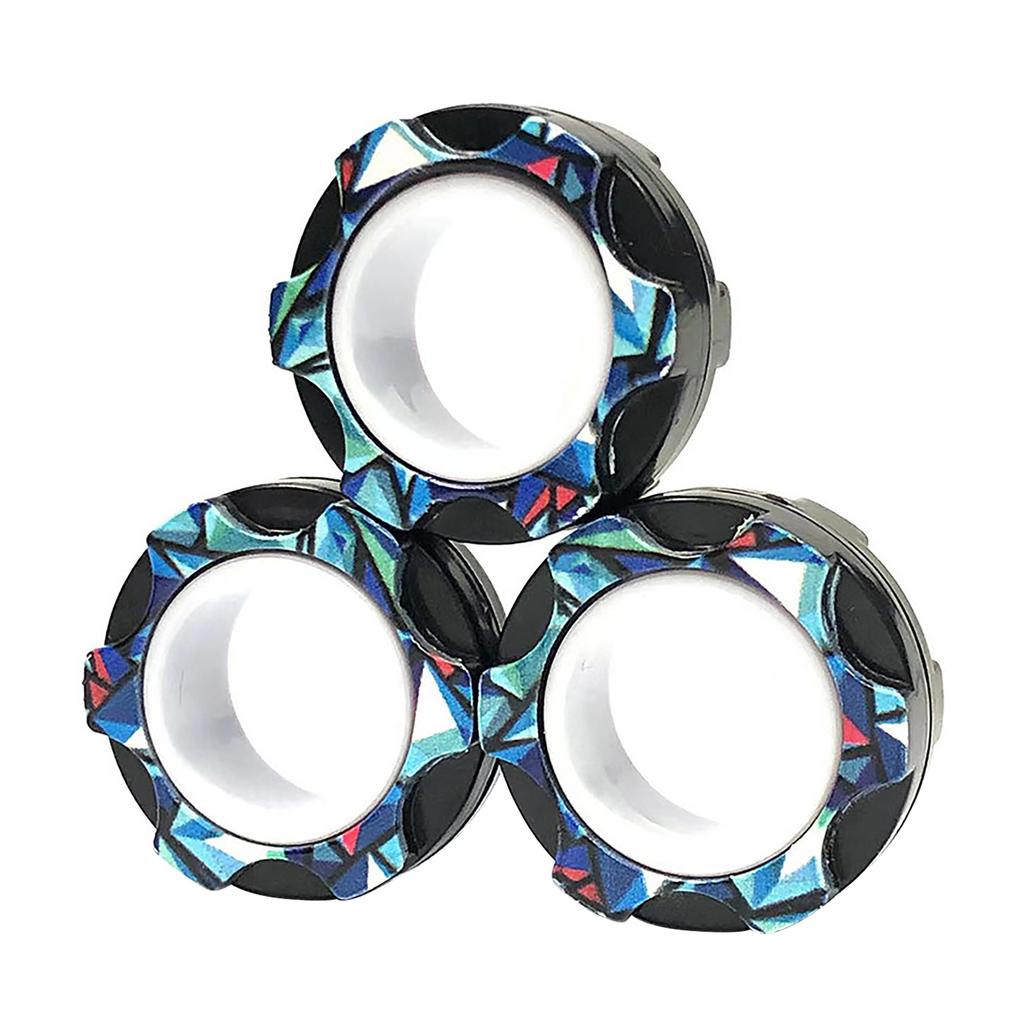 Magnetischer Fingerringe Set für Kinder und Erwachsene Stressabbau und Fokus Spielzeug Drehende Fidget Ringe für Angst und Konzentrationsverbesserung
