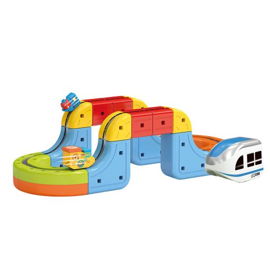 Yousheng 8/18/26/32/38Pcs/Set Magnetic Train Track Set DIY Race Car Cube Rail Building Kit Toddlers Boys Girls Gravity-Defying Electric Train STEM Toy