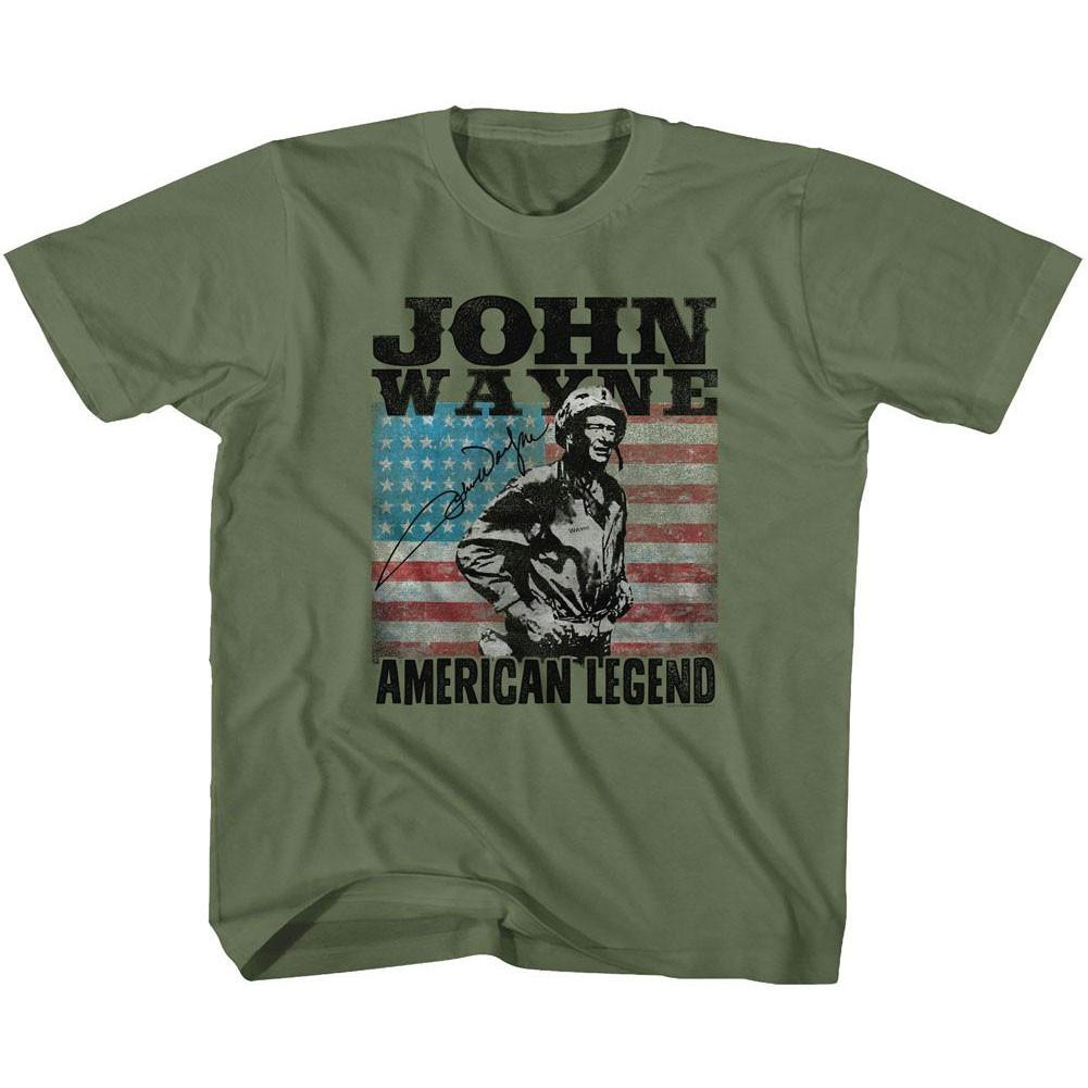 Little Boys  John Wayne American Legend T-shirt 7 Military Green 3XL