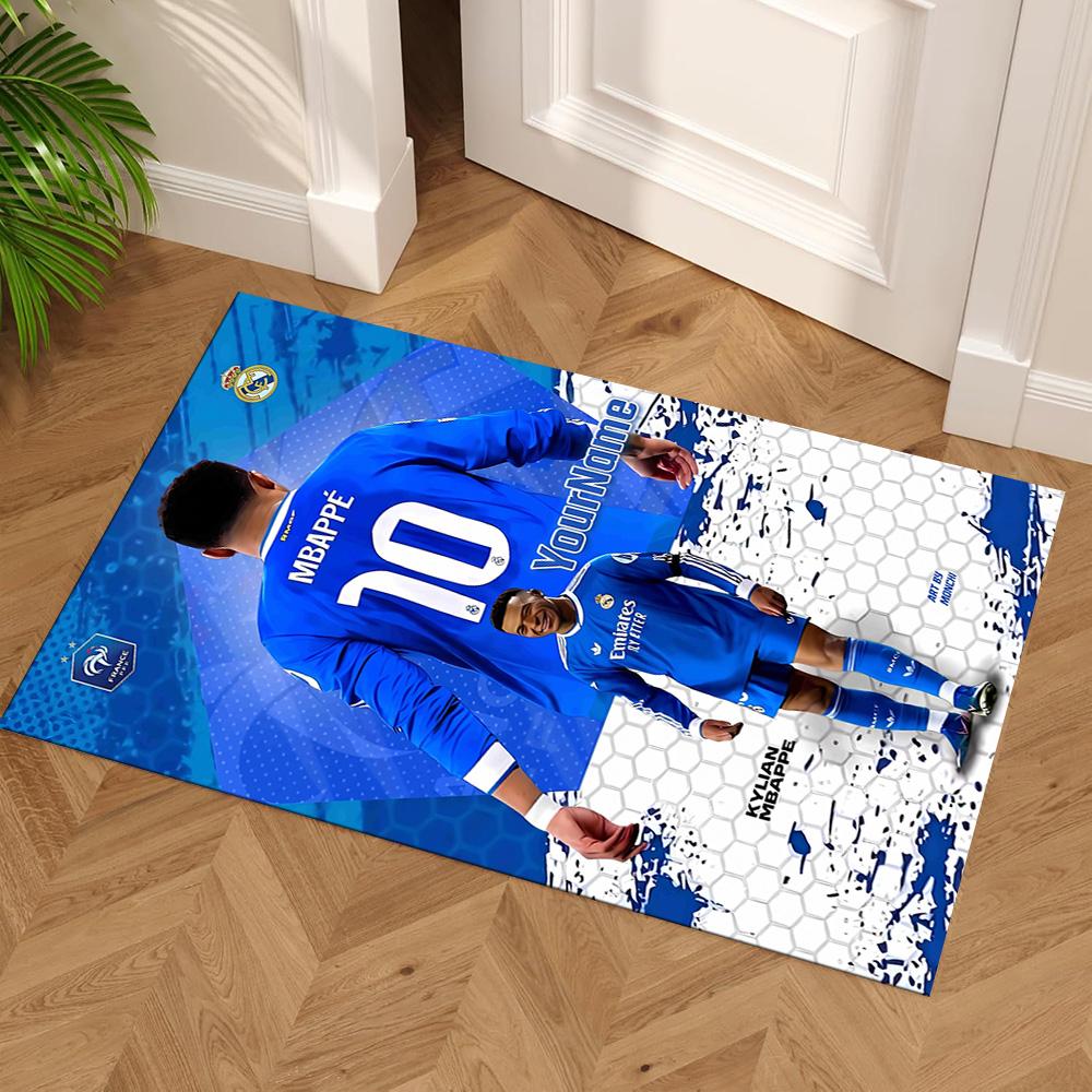 Mbappe Personalized Name Carpet Design for Study Room Foyer Entryway Kitchen Anti-slip Rug Decorate Offices