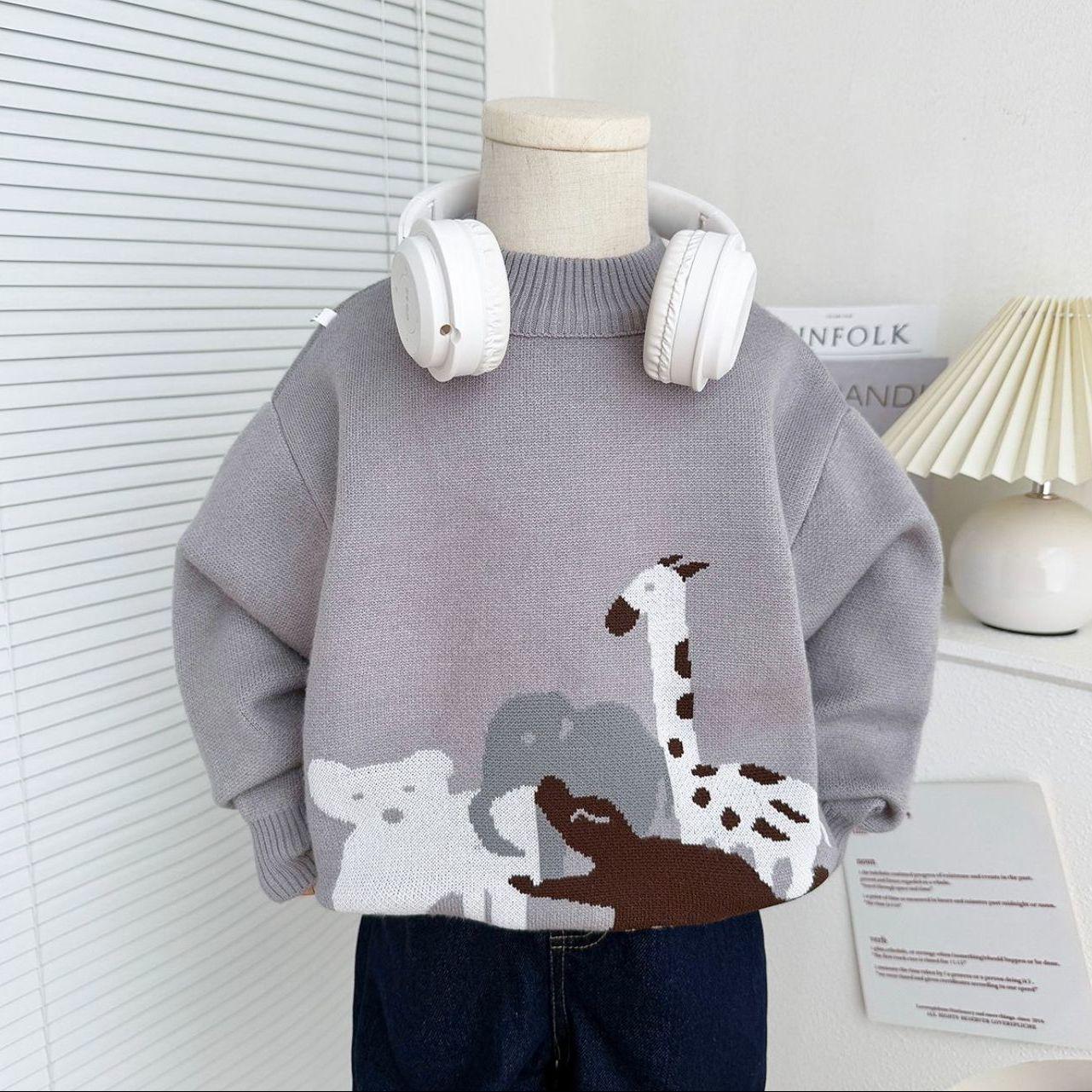 

Детский вязаный свитер модной коллекции Осень/Зима 2025 - Стильный топ для мальчиков и девочек 90 (Height 80-90 cm)