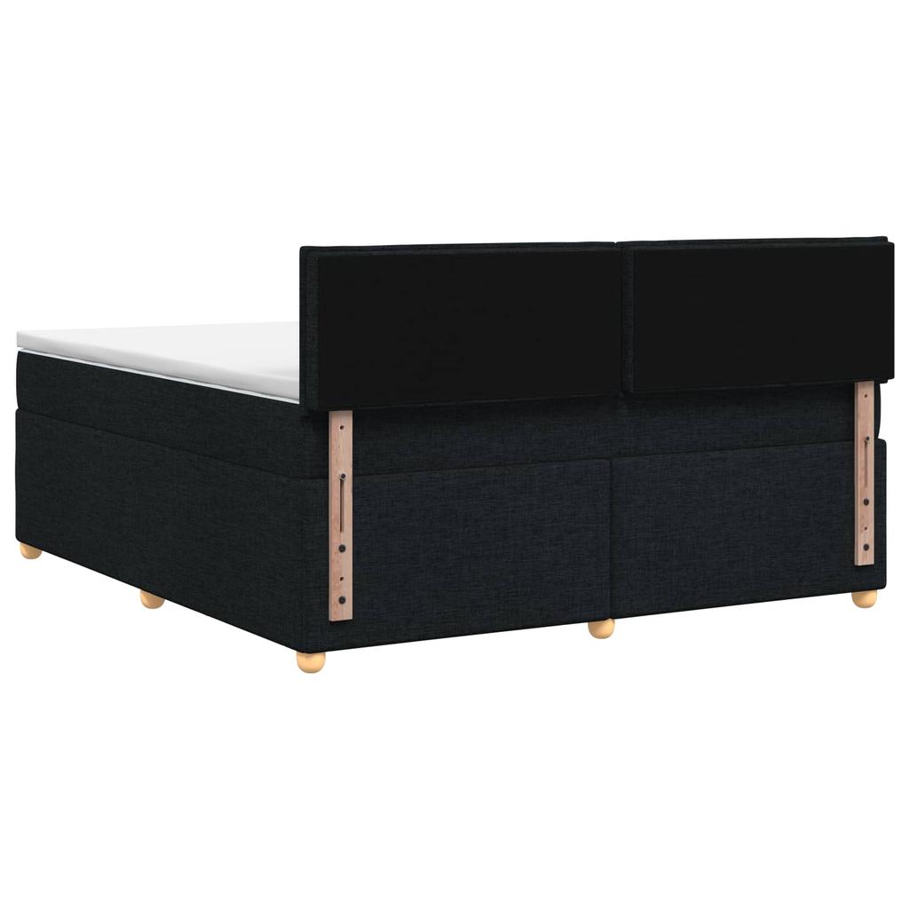Box Spring Bed with Mattress Black 140 x 190 cm Fabric