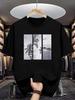 Palm Beach Panel Print Men T-and Kids Tshirt Soft Cotton Loose Coastal Holiday Retro Casual Daily Streetwear Tee