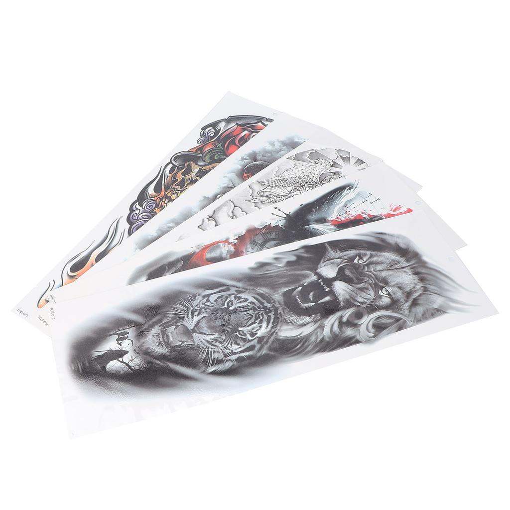 5 Pcs Large Arm Tattoo Sticker Temporary Waterproof Fake Tattoos Stickers for Women Men
