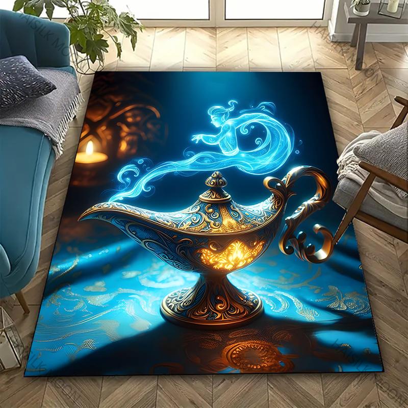 3D Wishing Lantern Pattern Carpet for Living Room Kids Bedroom Mat, Sofa Doormat Floor Rug Anti-slipTapete Decor Mat Funny Gift