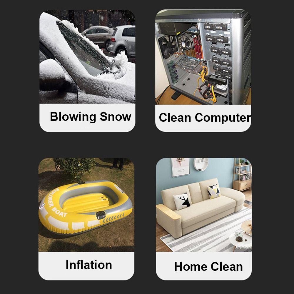 52m/s Snow Whiz Led Turbo Blower Adjust Speed Turbo Fan Compressed Air Duster Cleaner  Car Cleaning