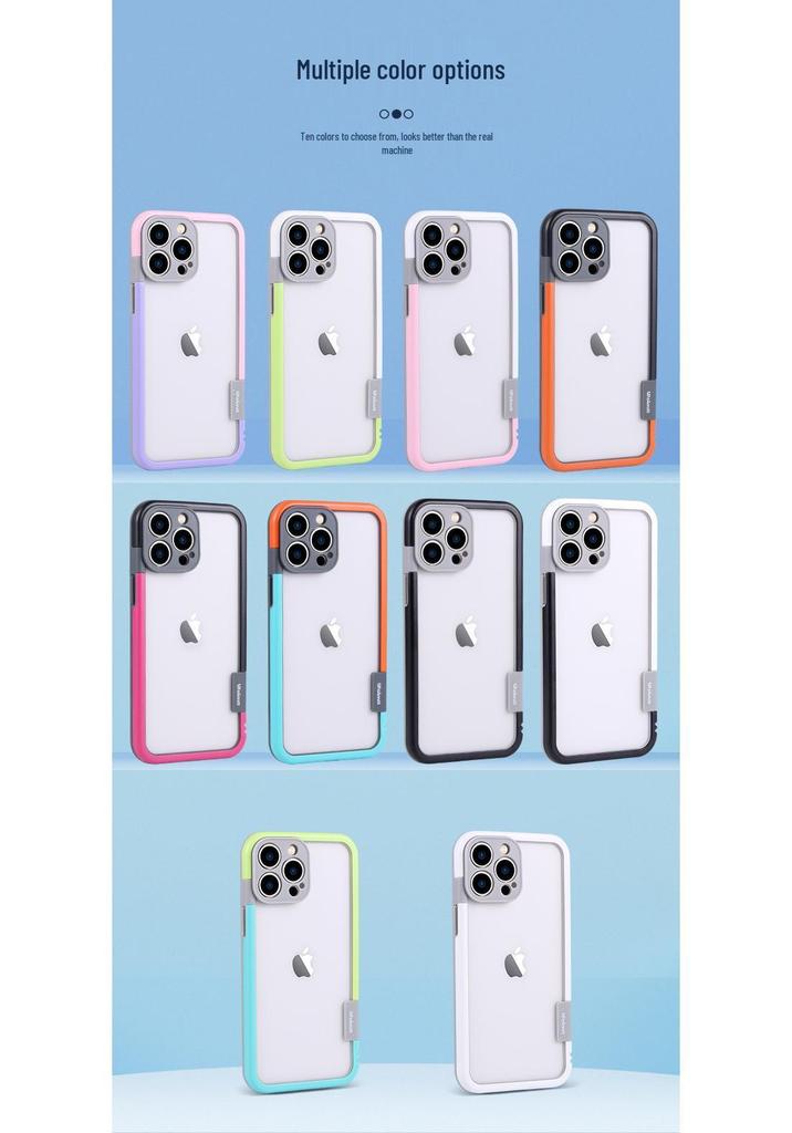 Custodia in Silicone per Apple 16 Pro Max con Cornice Color Block e Protezione Anti-urto per iPhone 16.