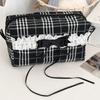 Süße Spitze Schleife Damen Canvas Kosmetiktaschen Tragbare Damen Clutch Geldbörse Lippenstift Make-up Etui Modische Damen Aufbewahrungstasche