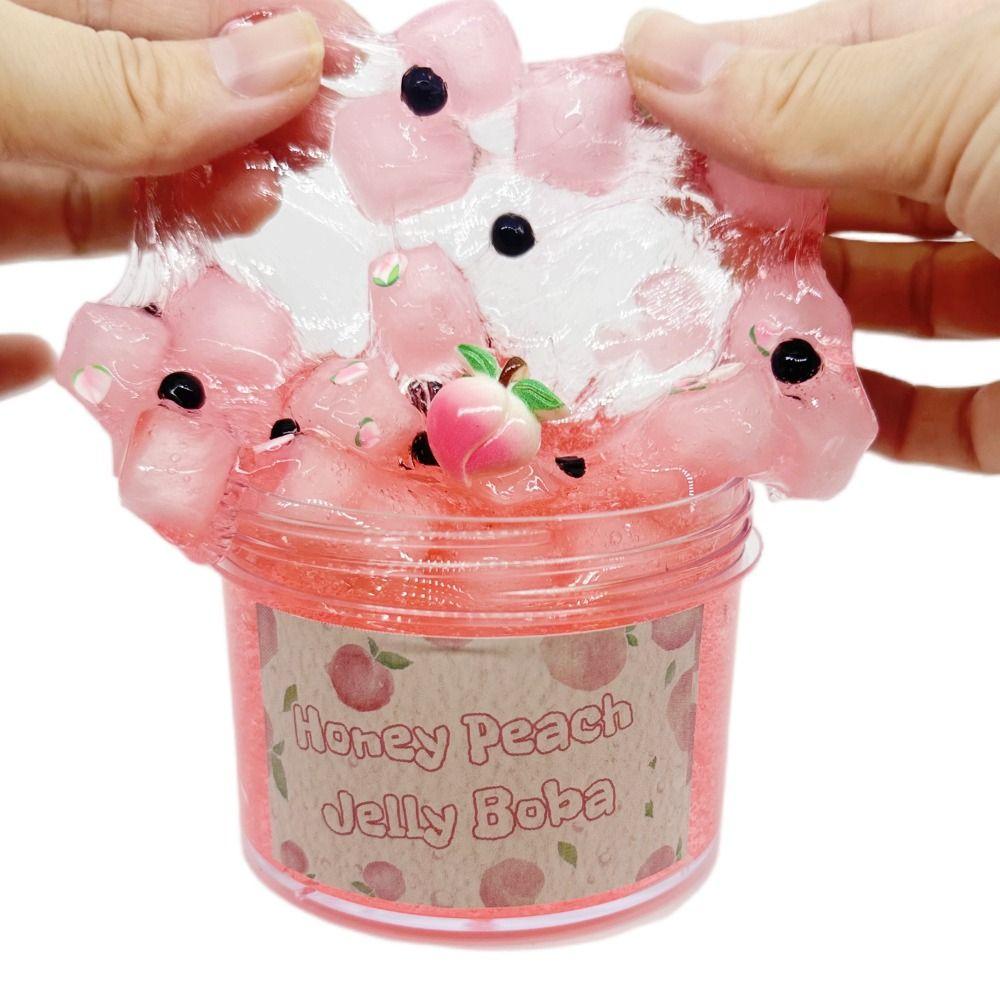 300ml/70ml Frucht Knuspriger Slime Kit Große Kapazität Kristall Slime Weicher Nicht Klebriger Jelly Würfel Slime Stressabbau Kinderspielzeug