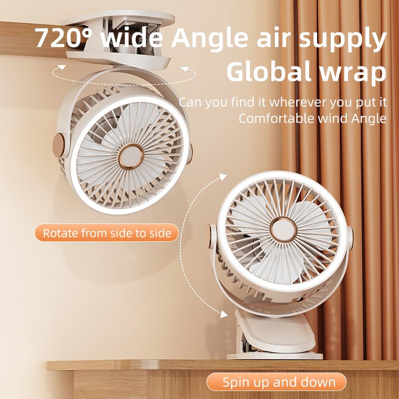 Portable Clip Fan Desktop Fan Ceiling Fan Rechargeable Air Circulating Fan Outdoor Fan Night Light Fan Camping Fan