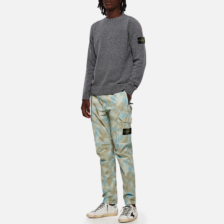 Stone Island Pullover Ribbed Knit Wool Blend Solid Color Urban Functional Sweater Men sweater Gray 7315505A3-V0060