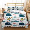 Cartoon Ocean Whale Dolphin Duvet Cover Kids Cute Kawaii Bedding Sets Soft Quilt Cover and Pillowcases Single_Double_Queen_King
