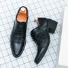 Dress Wedding Shoes Short Man Outer Height Increase Cm Three Heads Pointed Leather Shoes High Heels Casual Shoes