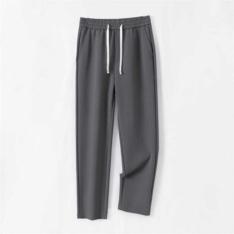 Men's Spring and Autumn New High Waist Straight Pants Trendy Men's Versatile and Skinny Green Wide Leg Casual Pants Men