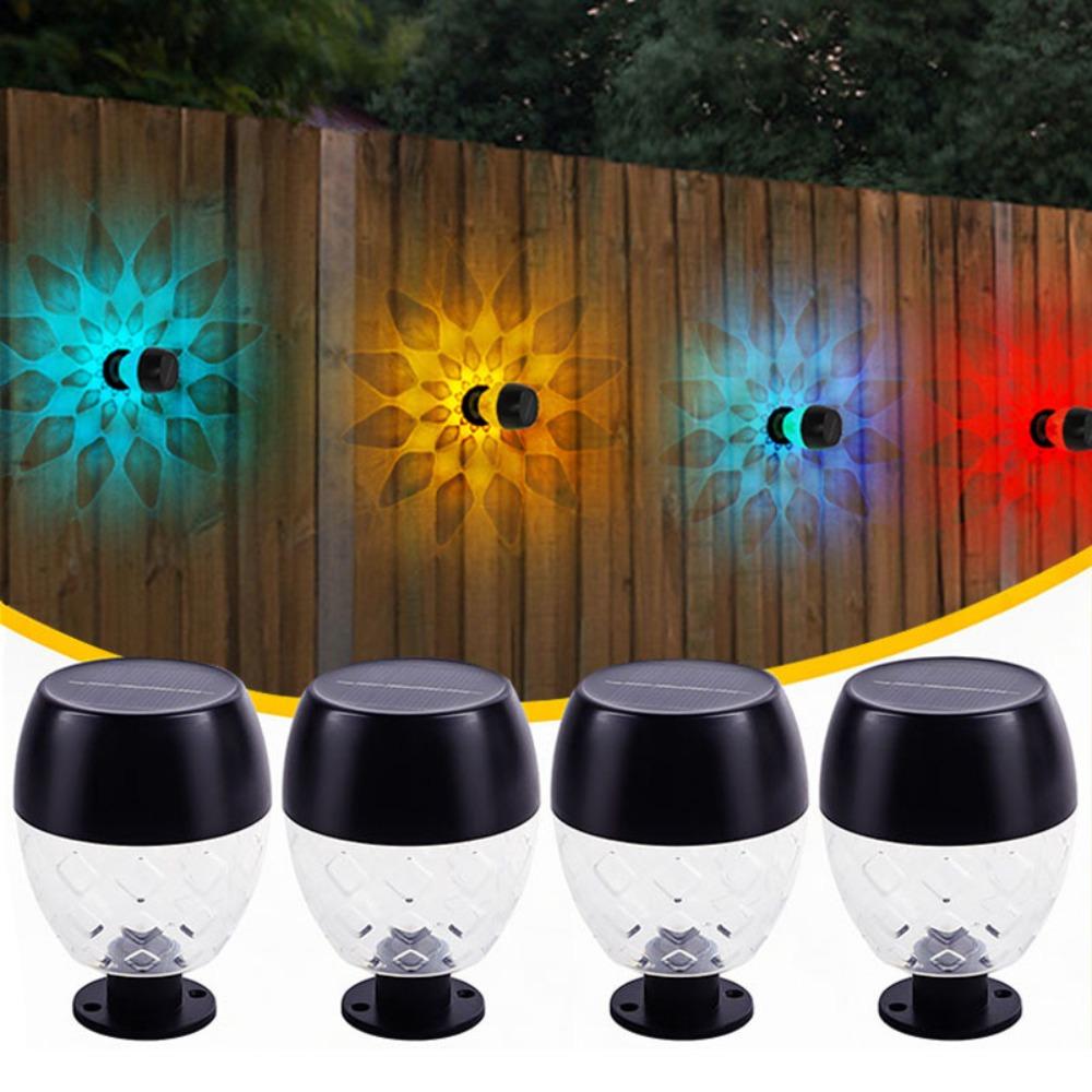 

4Pcs Energy Saving LED Solar Wall Light Warm Light Solar Outdoor Fence Lights Courtyard разноцветный