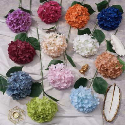 Real Touch Artificial Hydrangea Flower 27.5" Full Fake Hydrangea Flower Lifelike Faux Silk Hydrangeas for DIY Wedding Bouquet Home Table Centerpiece