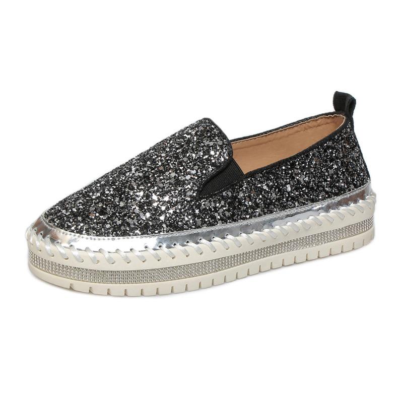 

Women’s Plus-Size Platform Slip-On Loafers Casual Flat Shoes Spring Everyday Wear 44 чорний