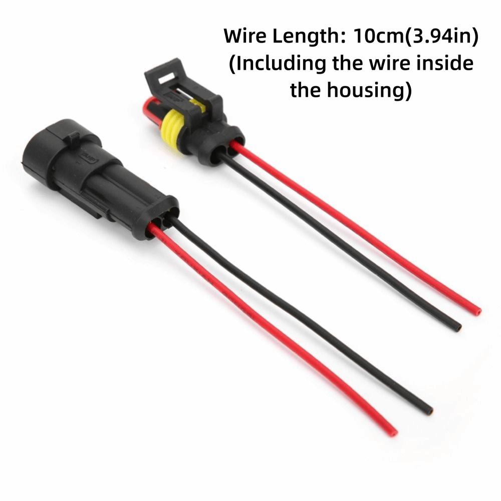 5 Sets 2 Pin Series Terminal Connector- Waterproof Plug with Wire Electrical Connector Automotive Electrical Connectors