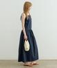 Artid Minimal Shirred Sleeveless Dress_Navy