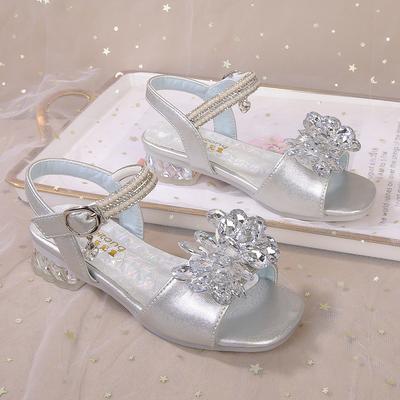 New Princess Sandals Crystal Shoes Girls Crystal Sandals Children's Shoes Baby Girls Rhinestone Sandals