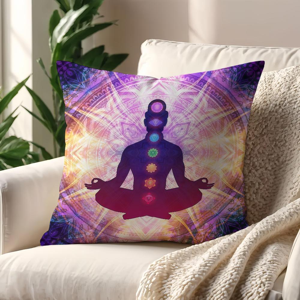 Lotus Seven Chakra Yoga Meditation cushion cover For Pillow Printing Sofa Decoration Home Car Room Shop Office Nordic Simplicity