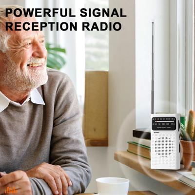 Handheld Radio with 3.5mm Headphone Jack Clear Stereo Sound Easy To Use Battery Powered Portable AM/FM Radio