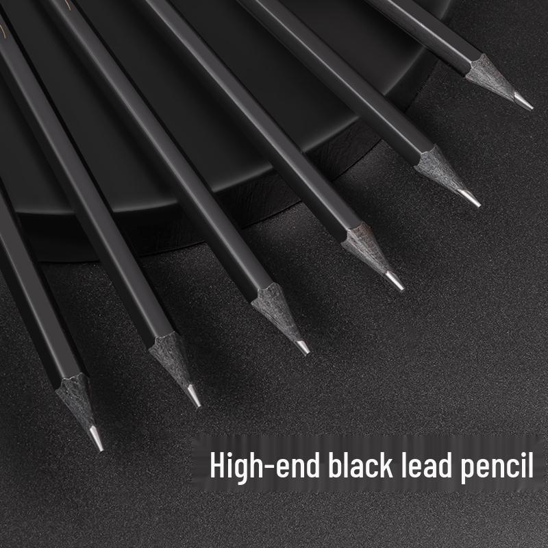 Deli Sai Black Wood Pencils HB - 10 Pack for 1st & 2nd Grade Students