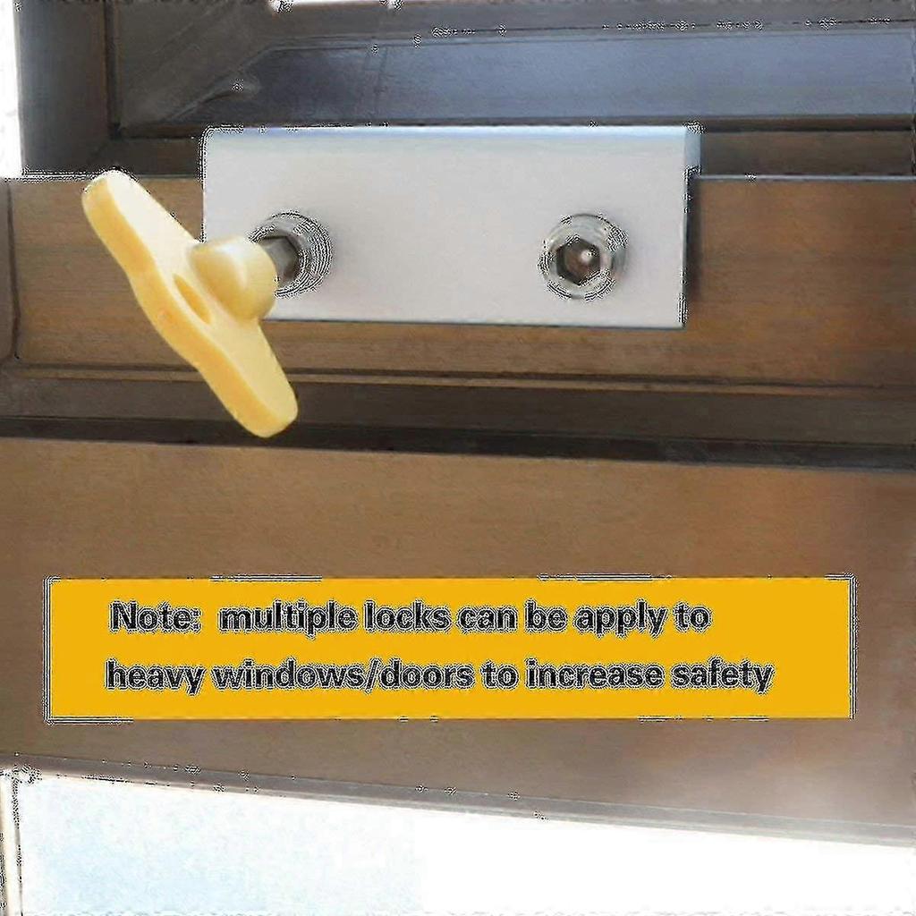 Window Locks, 4 Pack Aluminum Sliding Window Locks, Adjustable Frame Security