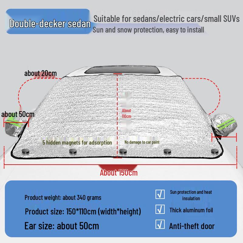 Thickened Anti-Frost Snow Shield for Car Windshield Image Color