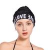 Women'S Pleated Swimming Cap With Love Print, Soft & Comfortable, Long Hair & Ear Protection For Adults, Non-Slip & Extra Large
