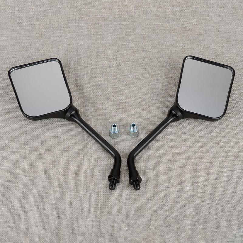 2pcs Motorcycle Side Rearview Mirror With M10 Adapter Screw Fit for Suzuki Von King Quad Ozark 250 QS125 HJ125-A GS125 ATV