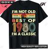 Herren Vintage 46 Jahre Klassisches T-Shirt Bestes Geburtstagsgeschenk Sommer 46 Jahre Klassisch 1980 Limitierte Auflage Individuell Bedrucktes T-Shirt