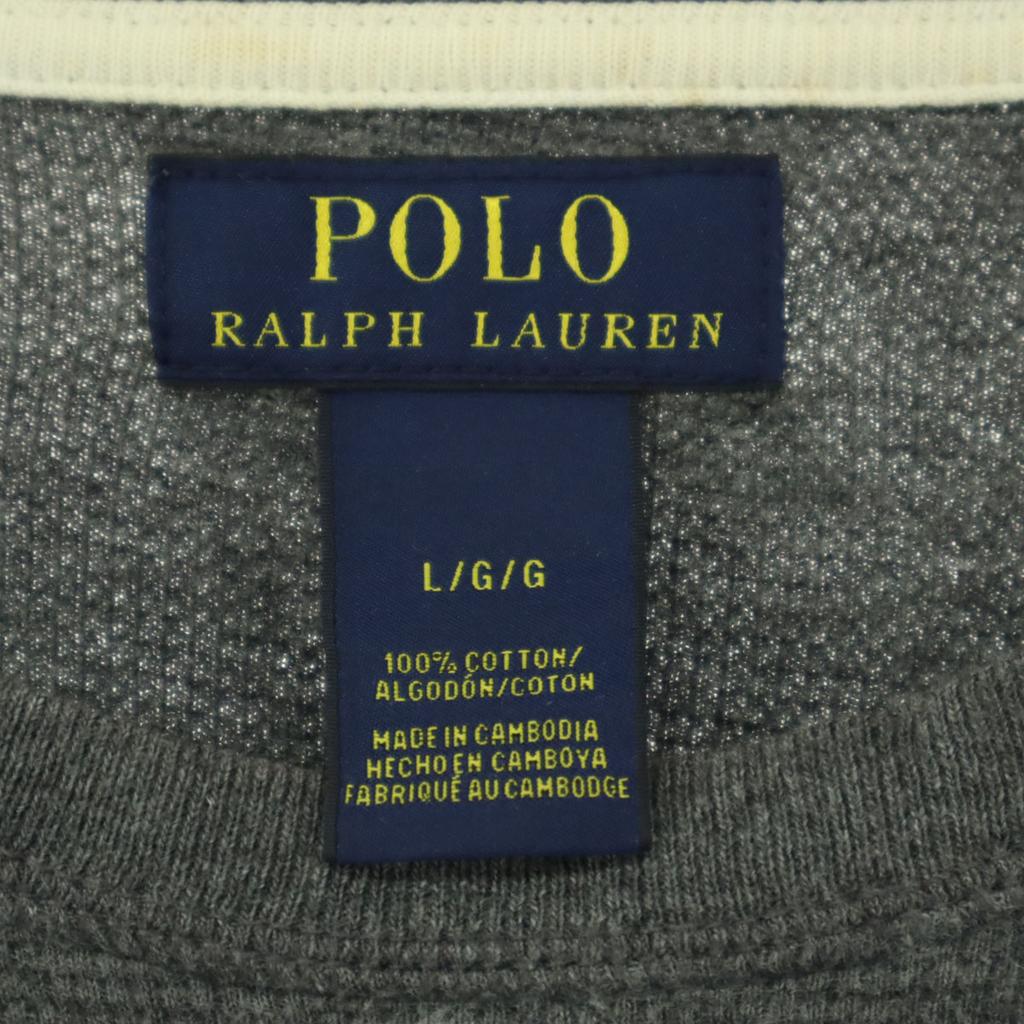 Polo Ralph Lauren One Point Embroidery Long Sleeve Cotton Knit Sweater L Men's Used