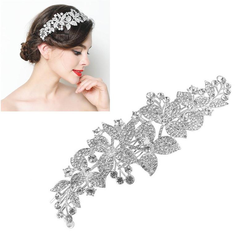 Fashionable and Exquisite Crystal Crown Hair Comb Comb Handmade Flower Bridal Tiara Wedding Accessories