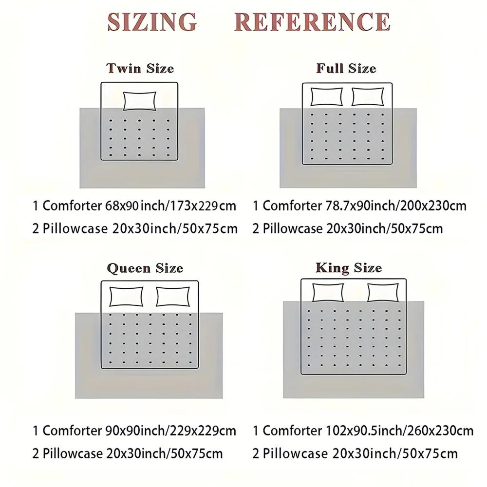 3-częściowy Nowoczesny Zestaw Pościeli z Nadrukiem Serca na Walentynki - Miękka Poliestrowa Poszwa na Kołdrę i Poszewki na Poduszki, Można Prać w Pralkce, na Łóżko Domowe