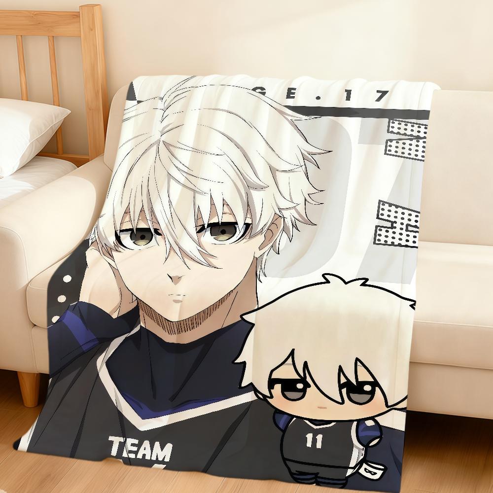 Fanart Cool Anime Blue L-lock Chibi Flannel Soft Warm Plush Blanket Sofa Living Room Pet Hogar Bedroom Gift Home Car Portable