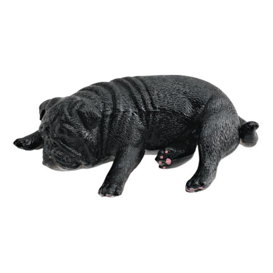 Simulated Dog Model PVC Sleeping Pooping Pug Shiba Figurine Statue Sculpture Home Office Desktop Decoration Ornament Kids Educational Animal Toy