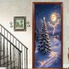 Christmas Tree PVC Self-Adhesive Waterproof Door Sticker Modern Simulation Door Mural Wallpaper Living Room Study Home Decor Art Door Poster