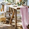 Rustic Table Runner Tablecloth Soft Washable Non-Fading Hand-dyed Wedding Party Decoration