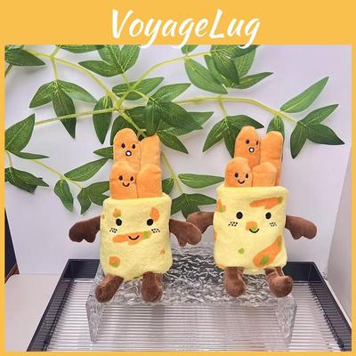 Cute Plush Pancake Food Doll Keychain Soft Pp Cotton Adorable Pendant Accessory