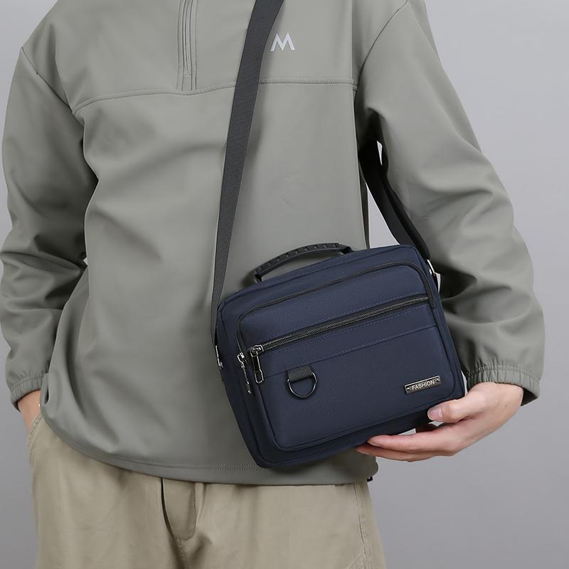 Pánská protikrádežová business taška přes rameno - Odolný kancelářský kufřík s více kapsami na zip