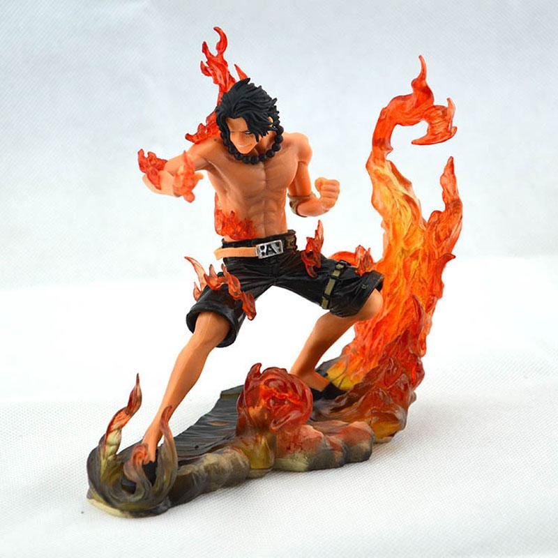 Anime One Piece 2Pcs Figure Battle Scene Fire Fist Luffy Ace Model Dolls PVC Action Statue Desktop Ornaments Toys