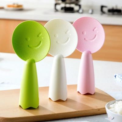 Yapışmaz Plastik Pirinç Kaşığı Gülen Yüz Pirinç Spatula Kepçe Pişirici Ayaklı Tasarım Pirinç Kepçe Mutfak Eşyası Sofra Takımı Araçları