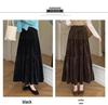 2025 Autumn/Winter Women's Polka Dot Velvet A-line Midi Skirt with Elastic Waist