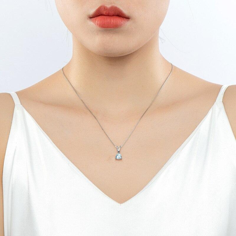 Women Pendant S Tone 7 *7Mm Natural Topaz Stone Pendant Jewelry Ladies Amethyst Pendant Necklace PendantFashion Pendant