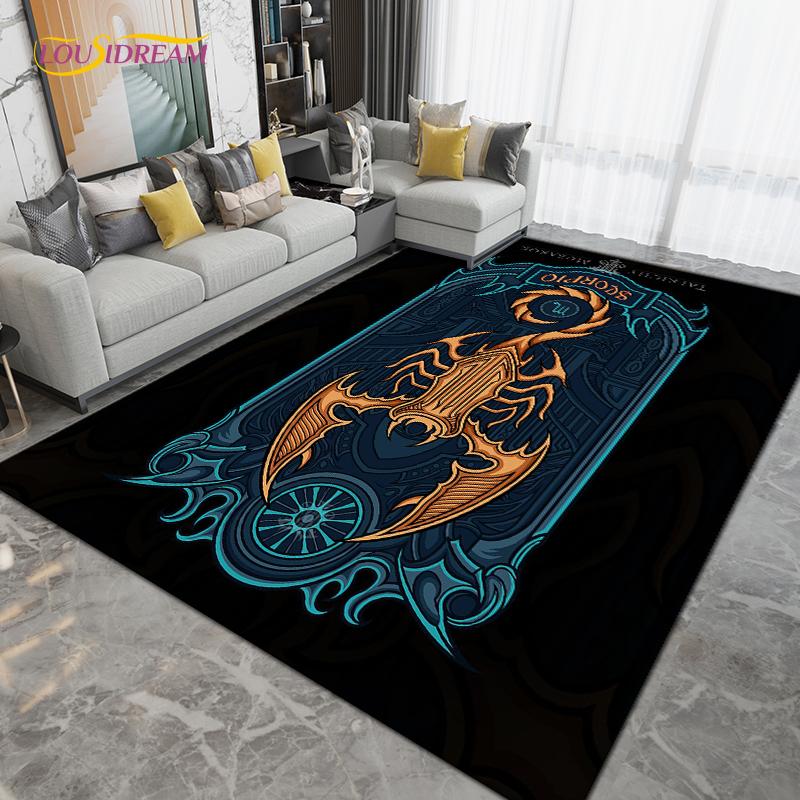 Skorpion Skorpion Bereichsteppich Groß, Teppich für Wohnzimmer Schlafzimmer Sofa Dekoration, Küche Badezimmer Fußmatte Rutschfeste Bodenmatte
